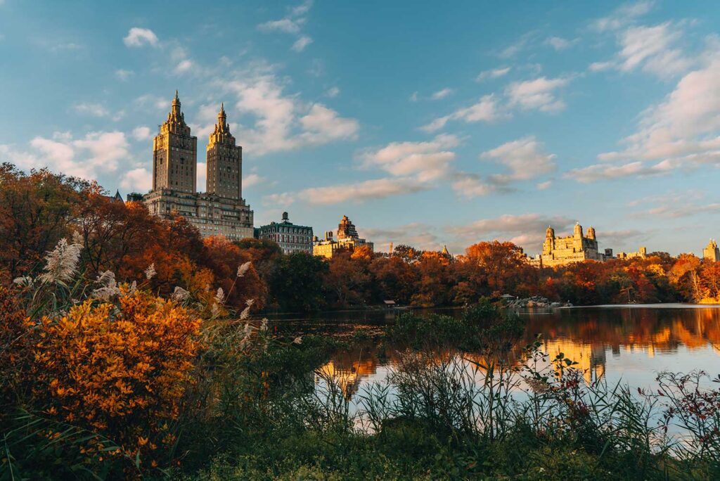 Landscape shot of The Lake in Central Park taken by Kristi Hemric (Instagram: @khemric)