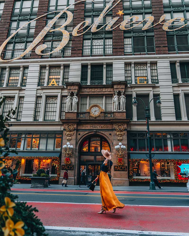 Kristi Hemric (Instagram: @khemric) looks at the inspiring ‘Believe’ sign on Macy’s Herald Square in NYC