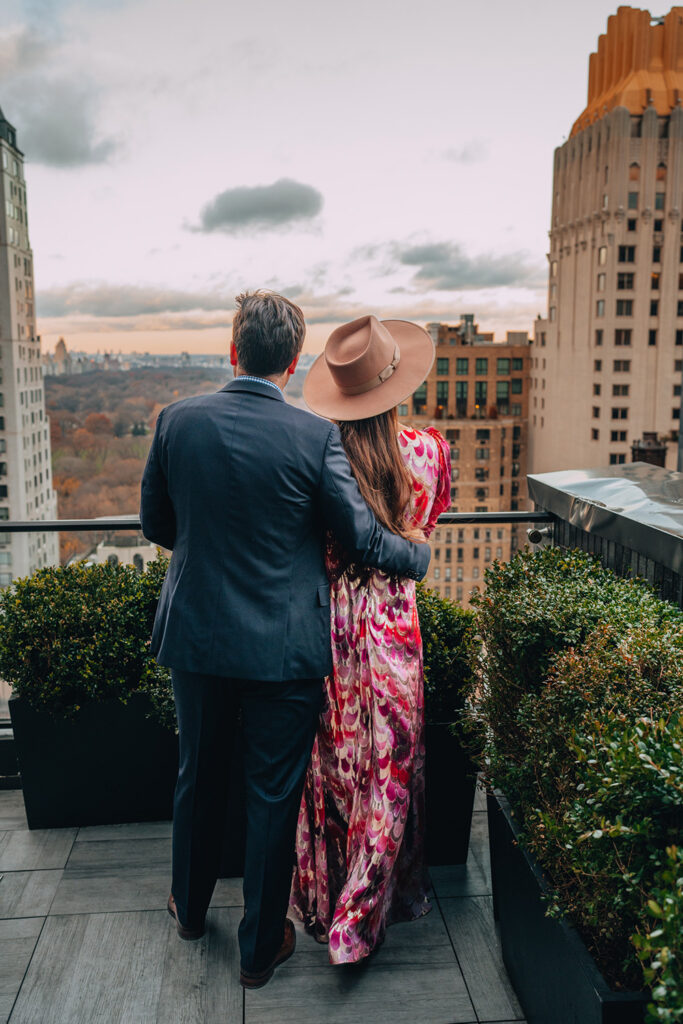 Kristi Hemric and her husband taking in the view from the rooftoop at the Le Meridien New York Central Park